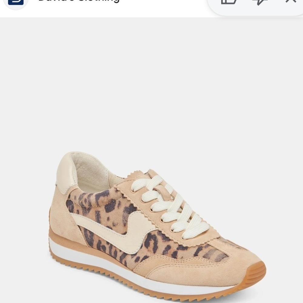 Dolce Vita Notice Sneakers Light Leopard Suede Gum Ripple Sole Women Size 6 NEW